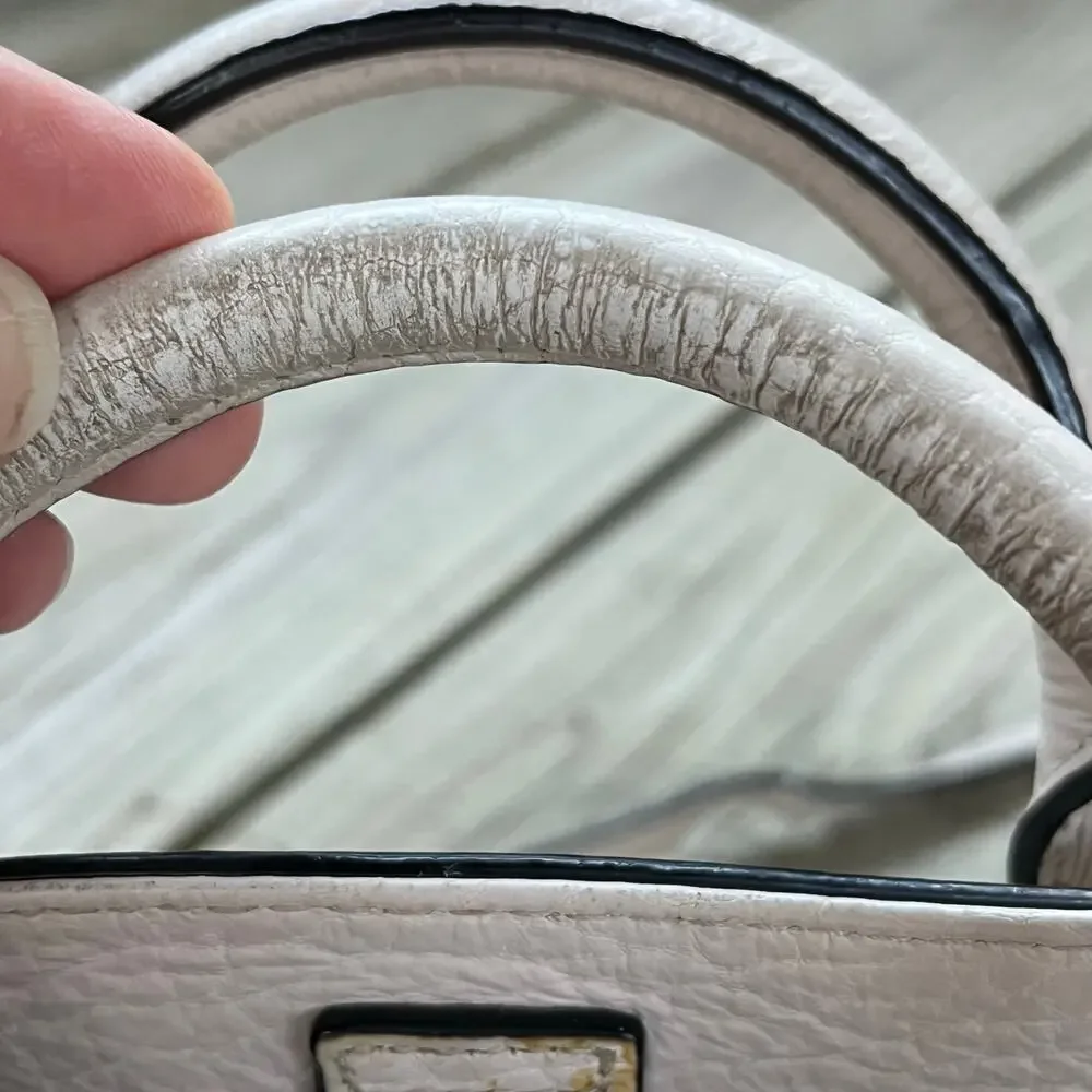 Kate Spade Perri Lane Mini Romy Satchel In Beige Leather